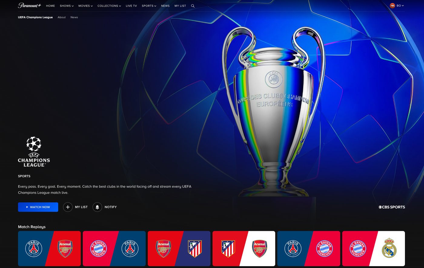 Paramount+ UEFA Football